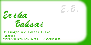 erika baksai business card